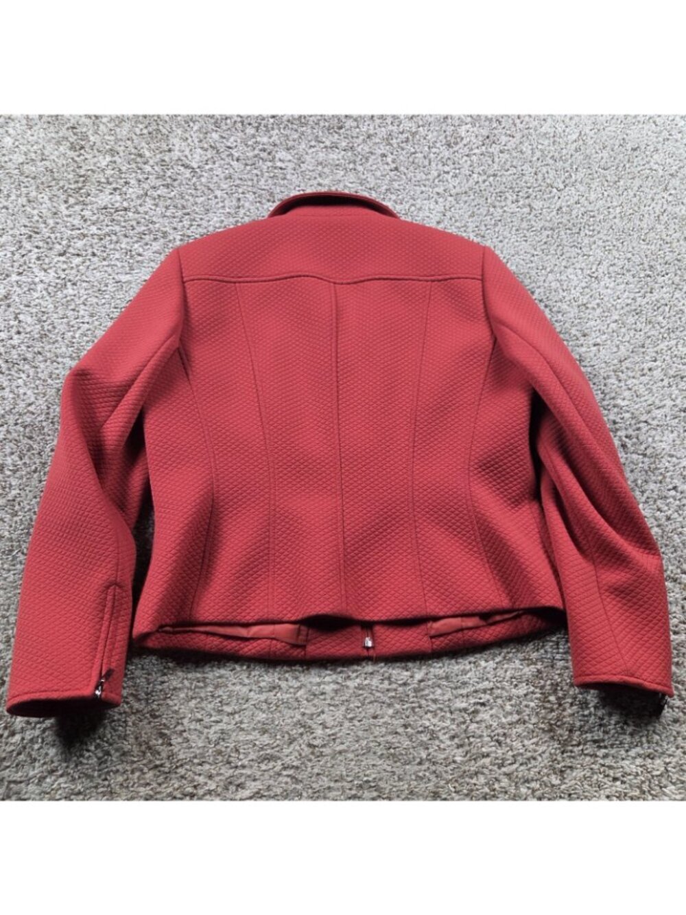 Talbots Blazer Jacket Womens 10P Petite Red Zip Up Casual Office - Picture 8 of 8